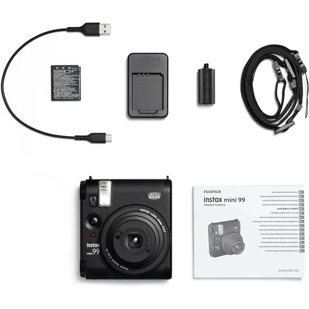 New! Fujifilm Instax Mini 99 Instant Film Camera Portable Photo Printer Black